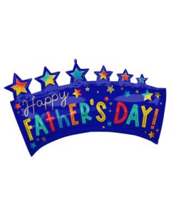 LRG SHP HAPPY FATHER'S DAY STAR BANNER 34" (PKG)(D)