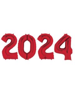 LRG SHP NUMBER BUNCH 2024 RED ANAGRAM (PKG)