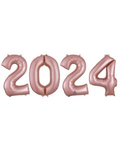 LRG SHP NUMBER BUNCH 2024 ROSE GOLD ANAGRAM (POLY)(D) sale