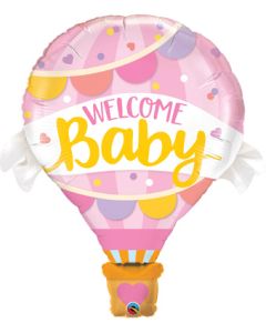 LRG SHP WELCOME BABY PINK HOT AIR BALLOON 42" (PKG)(D) sale