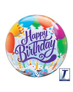 BUBBLE 22C HB BALLOONS & CANDLES (PKG)