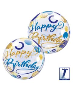 BUBBLE 22C HB BLUE & GOLD DOTS (PKG)