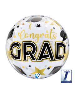 BUBBLE 22C CONGRATS GRAD STARS & DOTS (PKG)