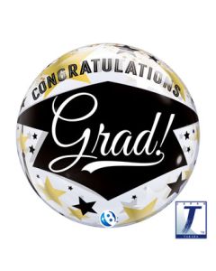 BUBBLE 22C CONGRATULATIONS GRAD BLACK STARS (PKG)