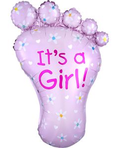 LRG SHP ITS A GIRL FOOT 32" (PKG)