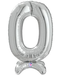 LRG SHP NUMBER 0 SILVER STAND UP AIR FILL 25" (PKG)(D)