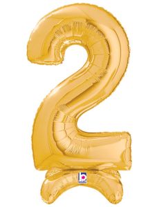 LRG SHP NUMBER 2 GOLD STAND UP AIR FILL 25" (PKG)(D)