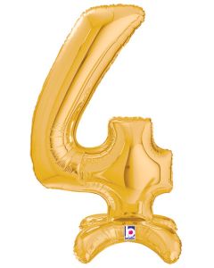 LRG SHP NUMBER 4 GOLD STAND UP AIR FILL 25" (PKG)(D)