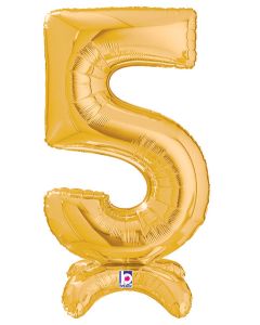 LRG SHP NUMBER 5 GOLD STAND UP AIR FILL 25" (PKG)(D)
