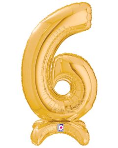 LRG SHP NUMBER 6 GOLD STAND UP AIR FILL 25" (PKG)(D)