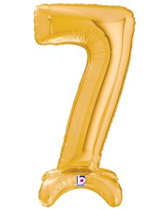 LRG SHP NUMBER 7 GOLD STAND UP AIR FILL 25" (PKG)(D)