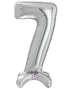 LRG SHP NUMBER 7 SILVER STAND UP AIR FILL 25" (PKG)(D)