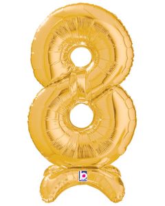 LRG SHP NUMBER 8 GOLD STAND UP AIR FILL 25" (PKG)(D)
