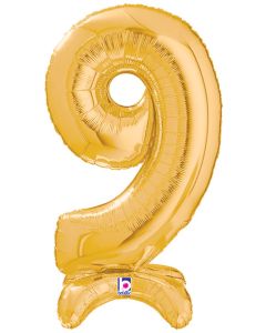 LRG SHP NUMBER 9 GOLD STAND UP AIR FILL 25" (PKG)(D) sale