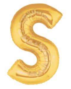 MIN SHP LETTER S GOLD MEGALOON JR. (7") AIR FILL ONLY