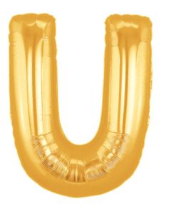 MIN SHP LETTER U GOLD MEGALOON JR. (7") AIR FILL ONLY