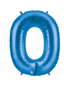 LRG SHP NUMBER 0 BLUE MEGALOON 34" (PKG)