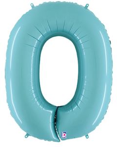 LRG SHP NUMBER 0 PASTEL BLUE MEGALOON 34" (PKG)