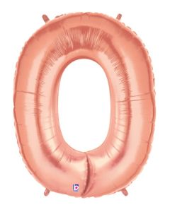LRG SHP NUMBER 0 ROSE GOLD MEGALOON 34" (PKG)