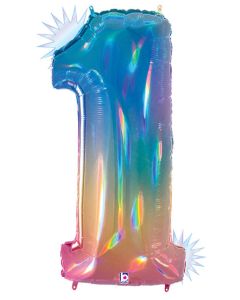 LRG SHP NUMBER 1 OPAL MEGALOON 34" (HOLO)(PKG)