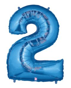 LRG SHP NUMBER 2 BLUE MEGALOON 34" (PKG)