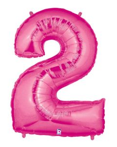 LRG SHP NUMBER 2 PINK MEGALOON 34" (PKG)