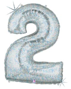 LRG SHP NUMBER 2 HOLOGRAPHIC MEGALOON 34" (BAG)(D) sale