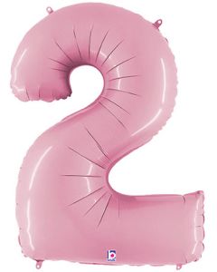 LRG SHP NUMBER 2 PASTEL PINK MEGALOON 34" (PKG)