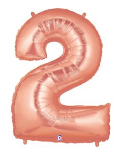 LRG SHP NUMBER 2 ROSE GOLD MEGALOON 34" (PKG)