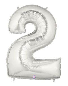 LRG SHP NUMBER 2 SILVER MEGALOON 34" (PKG)