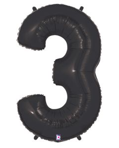 LRG SHP NUMBER 3 BLACK MEGALOON 34" (PKG)