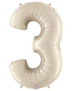 LRG SHP NUMBER 3 WHITE SAND MEGALOON 34" (PKG)
