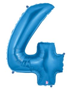 LRG SHP NUMBER 4 BLUE MEGALOON 34" (PKG)