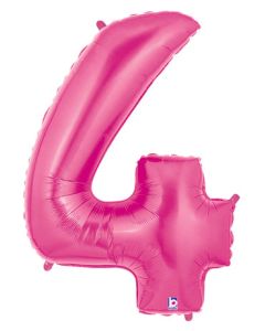 LRG SHP NUMBER 4 PINK MEGALOON 34" (PKG)