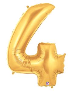 LRG SHP NUMBER 4 GOLD MEGALOON 34" (PKG)