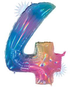 LRG SHP NUMBER 4 OPAL MEGALOON 34" (HOLO)(PKG)