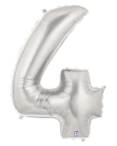 LRG SHP NUMBER 4 SILVER MEGALOON 34" (PKG)