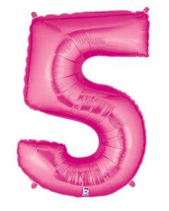 LRG SHP NUMBER 5 PINK MEGALOON 34" (BAG)(D) sale