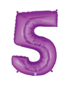 LRG SHP NUMBER 5 PURPLE MEGALOON 34" (PKG)
