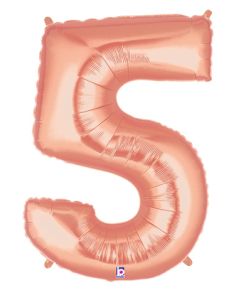 LRG SHP NUMBER 5 ROSE GOLD MEGALOON 34" (PKG)