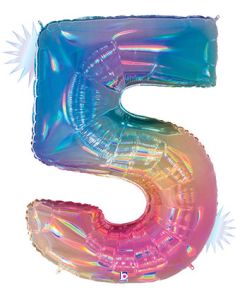 LRG SHP NUMBER 5 OPAL MEGALOON 34" (HOLO)(PKG)