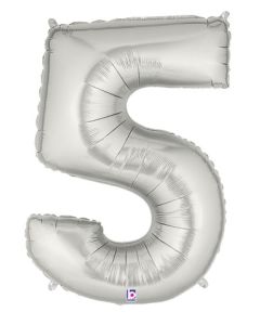 LRG SHP NUMBER 5 SILVER MEGALOON 34" (PKG)