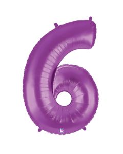 LRG SHP NUMBER 6 PURPLE MEGALOON 34" (PKG)