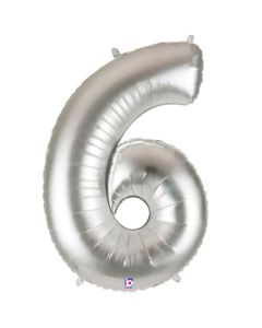 LRG SHP NUMBER 6 SILVER MEGALOON 34" (PKG)