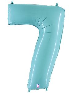 LRG SHP NUMBER 7 PASTEL BLUE MEGALOON 34" (PKG)