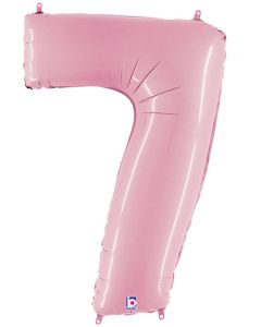LRG SHP NUMBER 7 PASTEL PINK MEGALOON 34" (SOLD IN 5'S)(D)