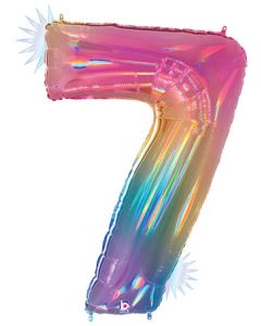 LRG SHP NUMBER 7 OPAL MEGALOON 34" (HOLO)(PKG)