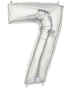 LRG SHP NUMBER 7 SILVER MEGALOON 34" (PKG)