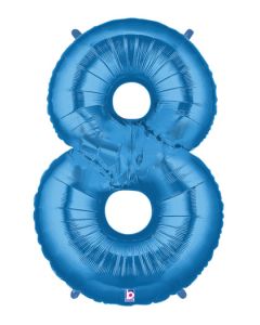 LRG SHP NUMBER 8 BLUE MEGALOON 34" (PKG)