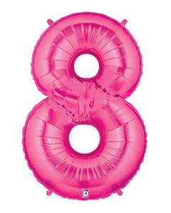 LRG SHP NUMBER 8 PINK MEGALOON 34" (PKG)